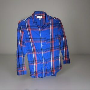 Old Navy Vibrant Blue and Red Plaid Shirt women’s M
